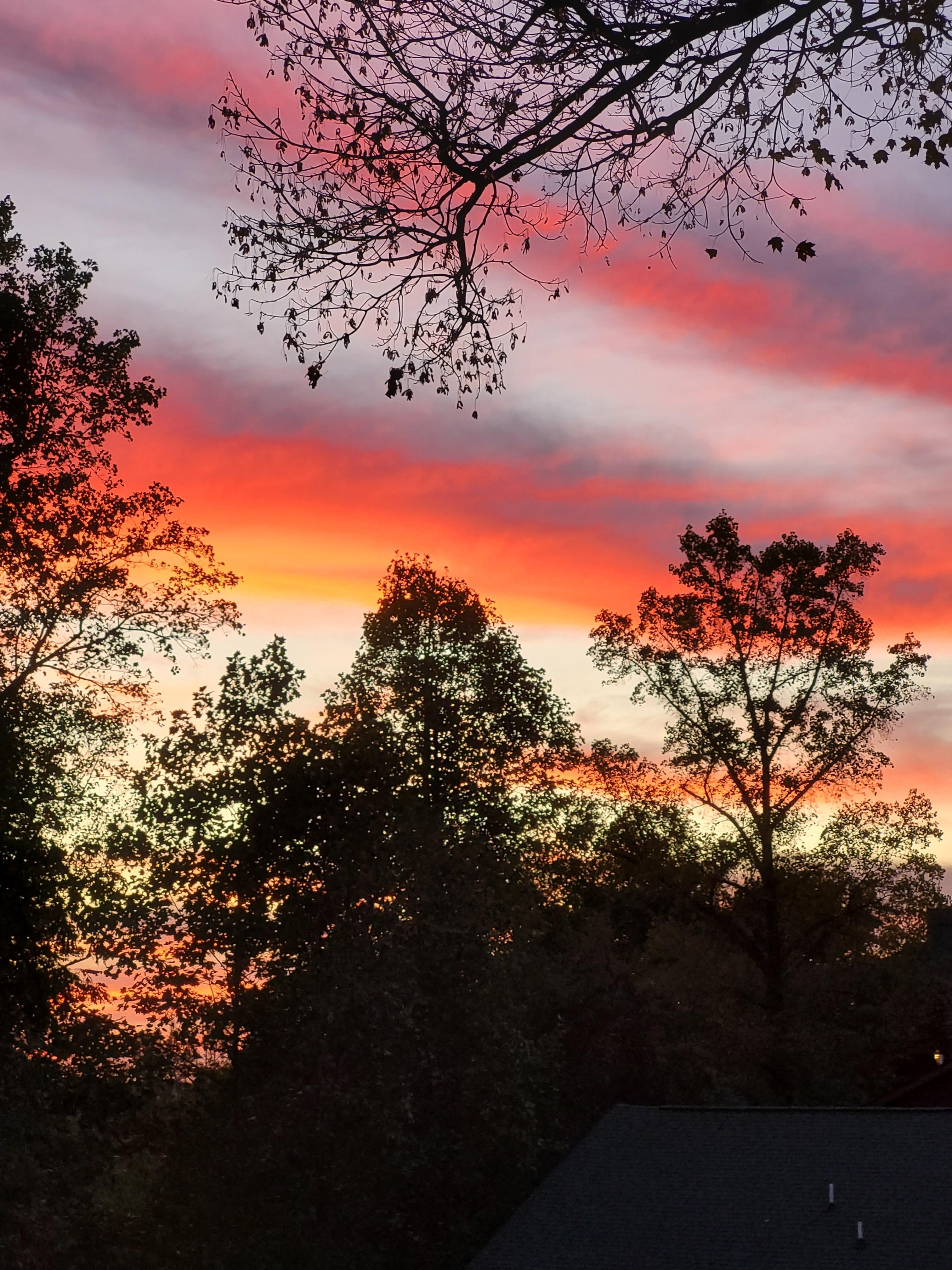 Sunset on west side of porch
