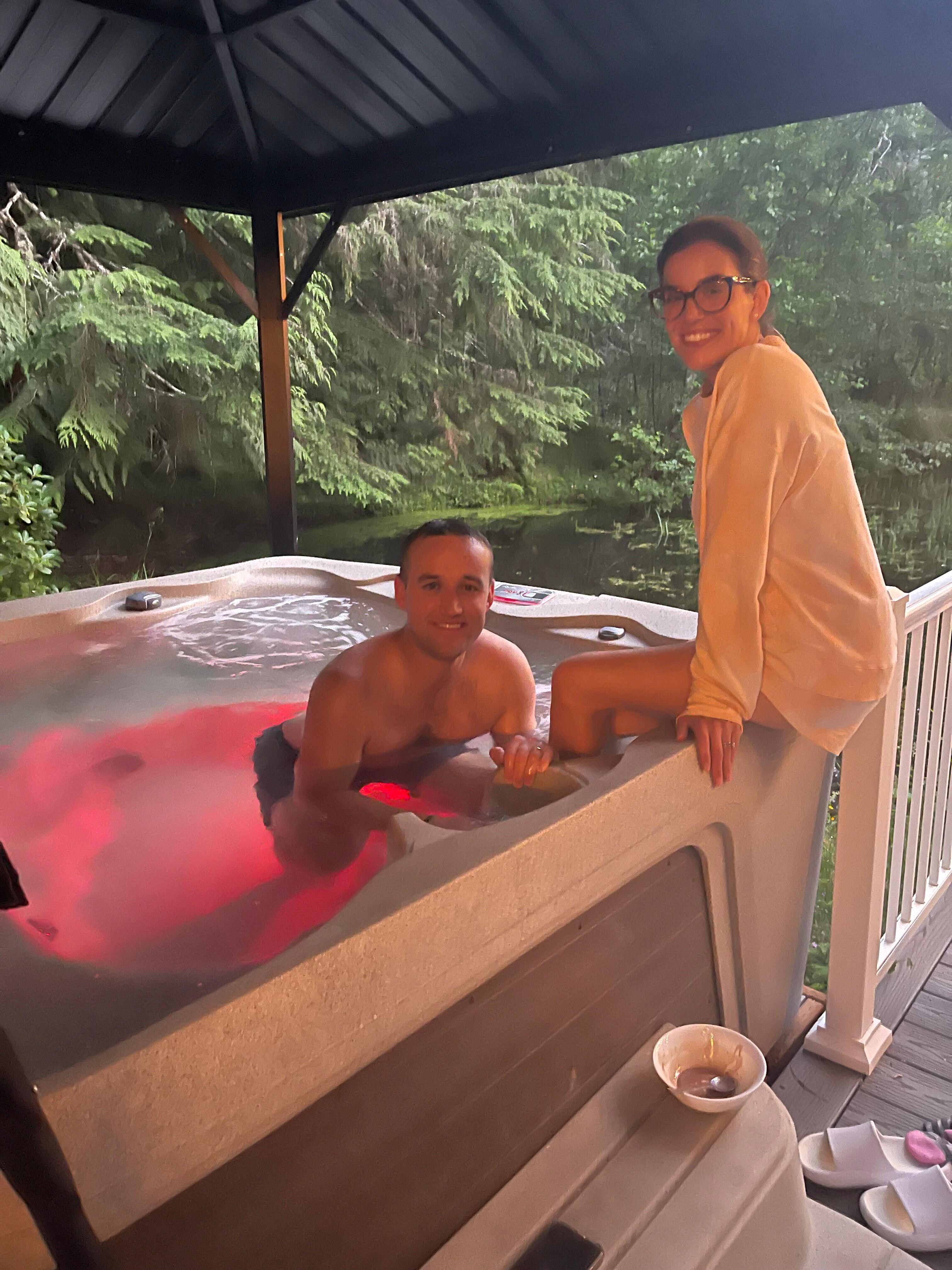 Our one night trying the hot tub