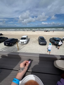 Tiki bar view of the beach