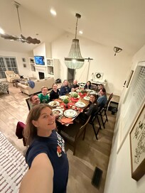 Family and beautifully set table!