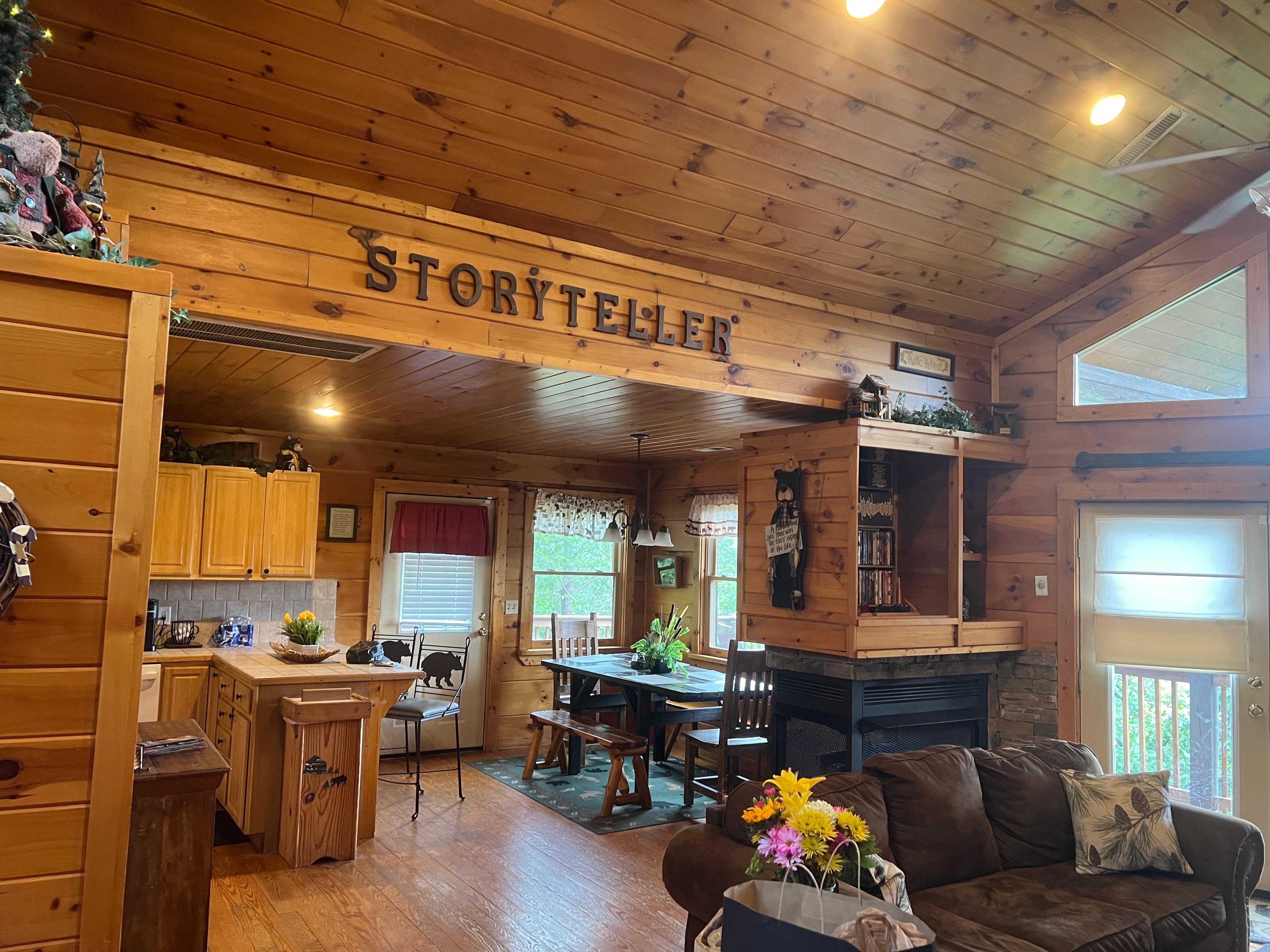 View into the kitchen and family room