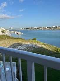Balcony looking to the right at the canal