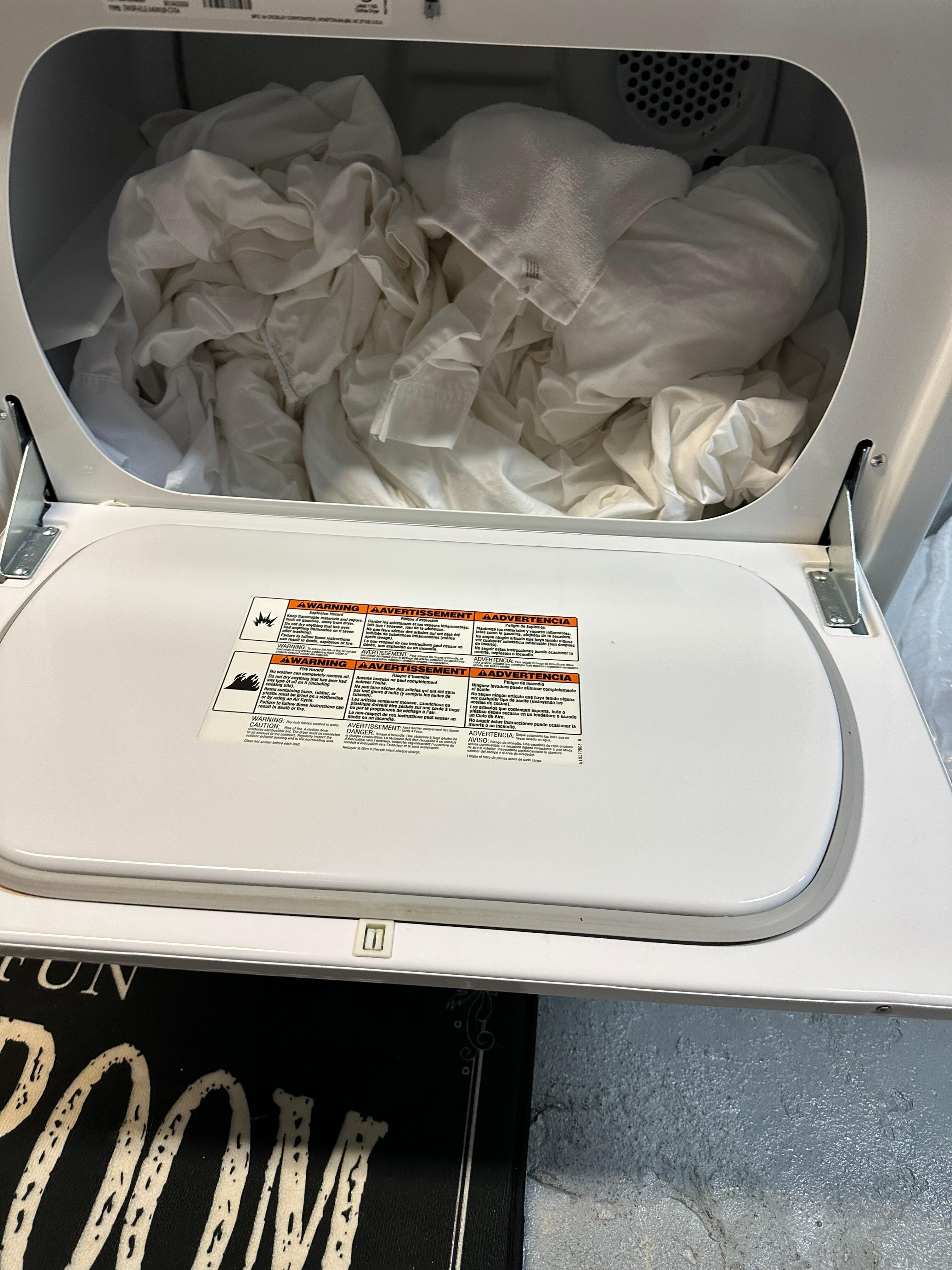 Linens left in dryer
