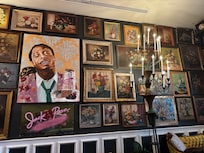 Jack Rose Restaurant. Ashley Longshore Art (Lil’ Wayne)
