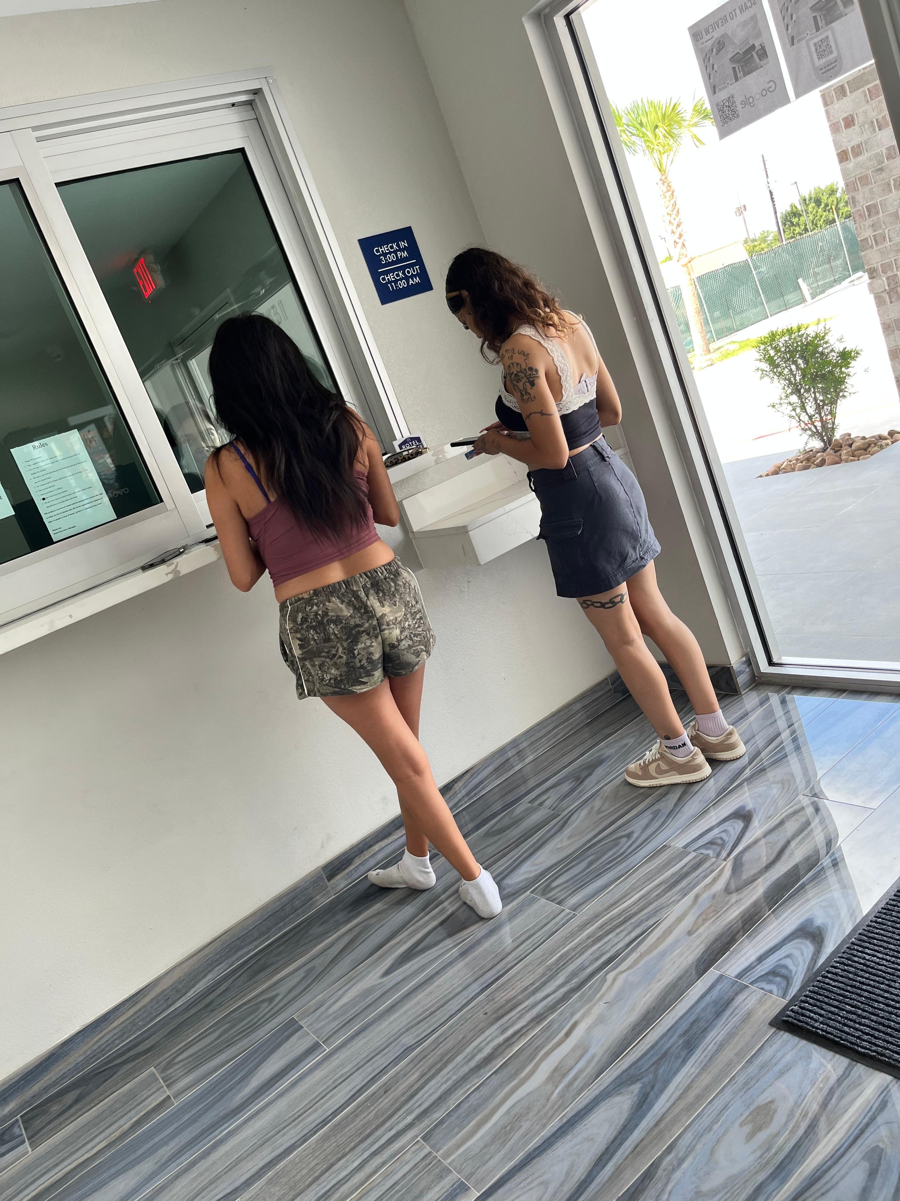 I’m at the front desk…