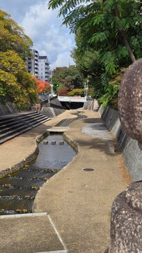 Crosswalk bridge to main street
