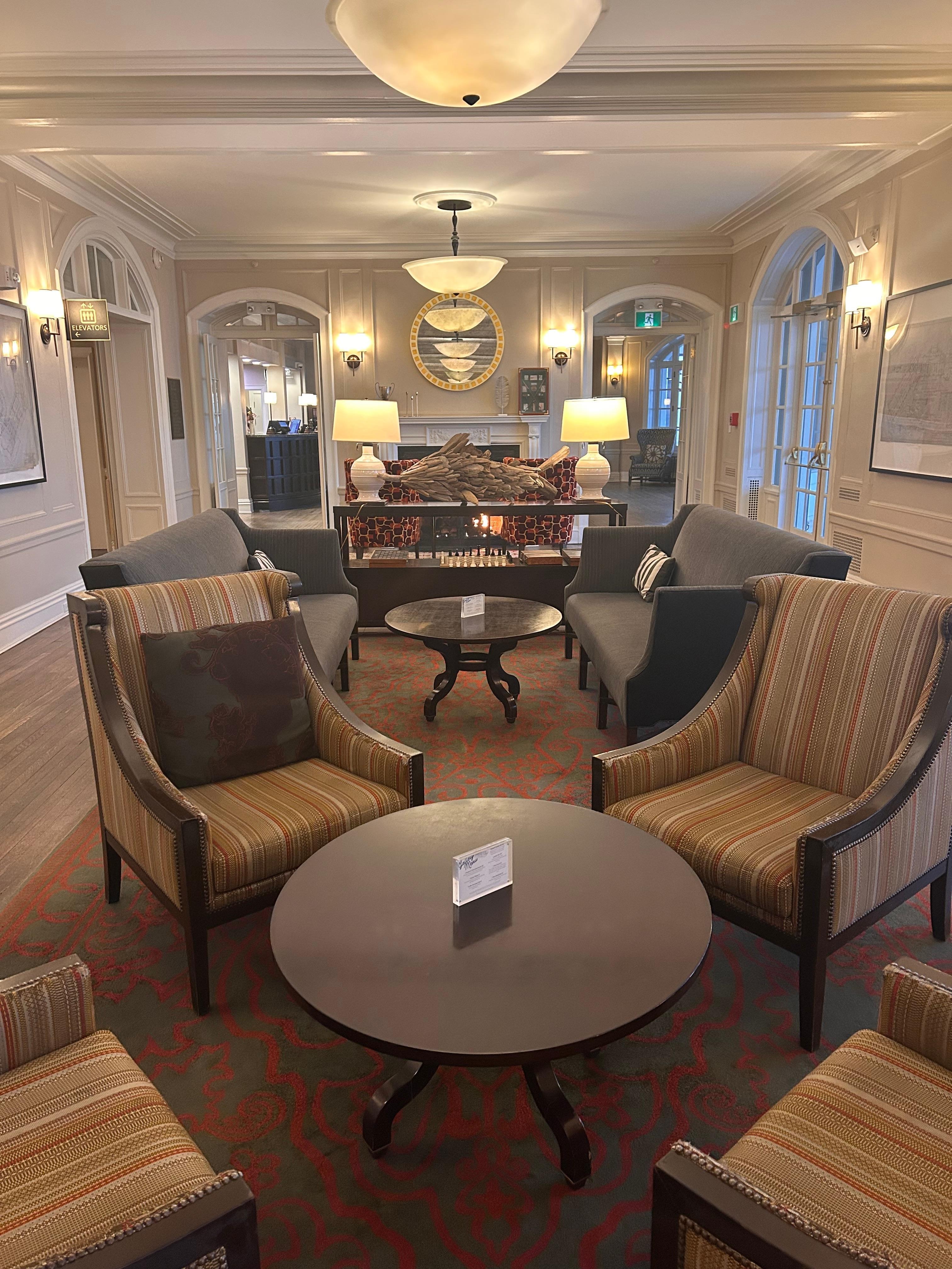 Main room between restaurants and outside patio 