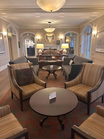 Main room between restaurants and outside patio