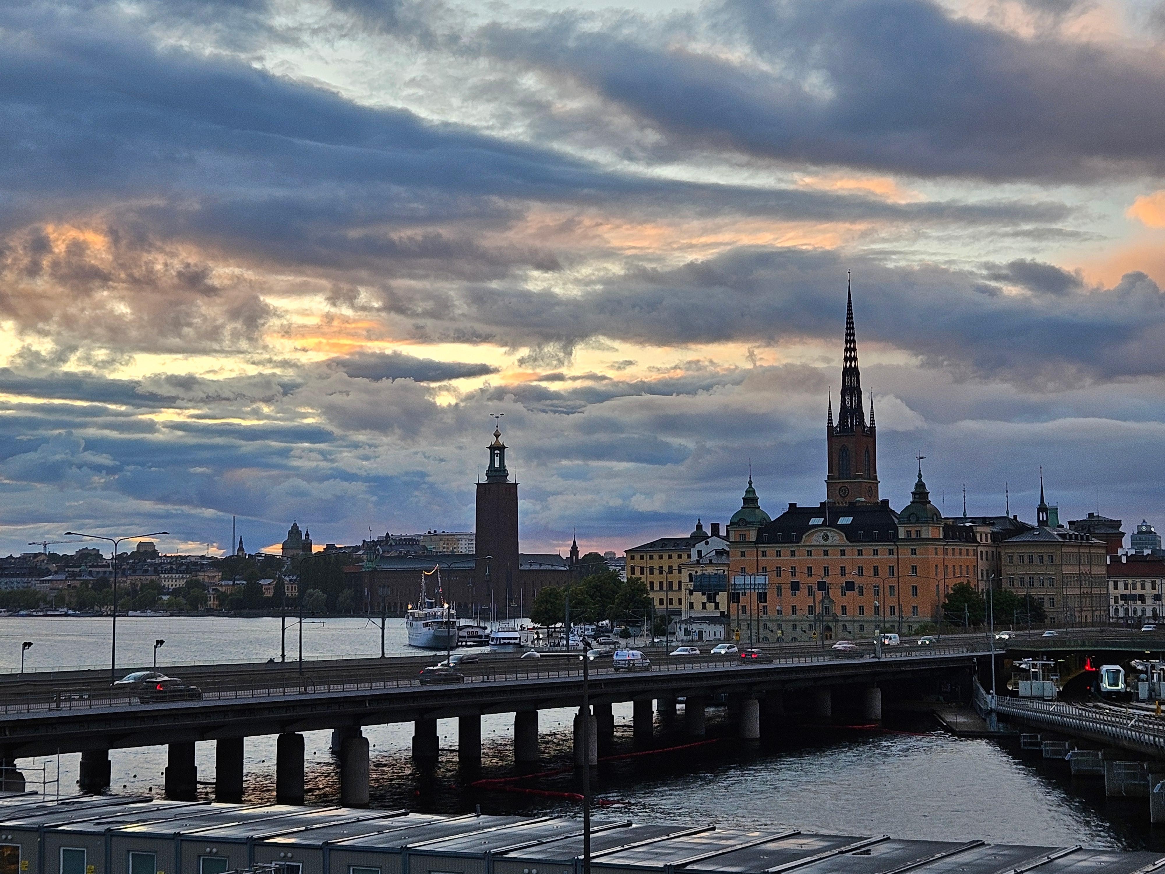 View of Stockholm sunset from our hotel room
