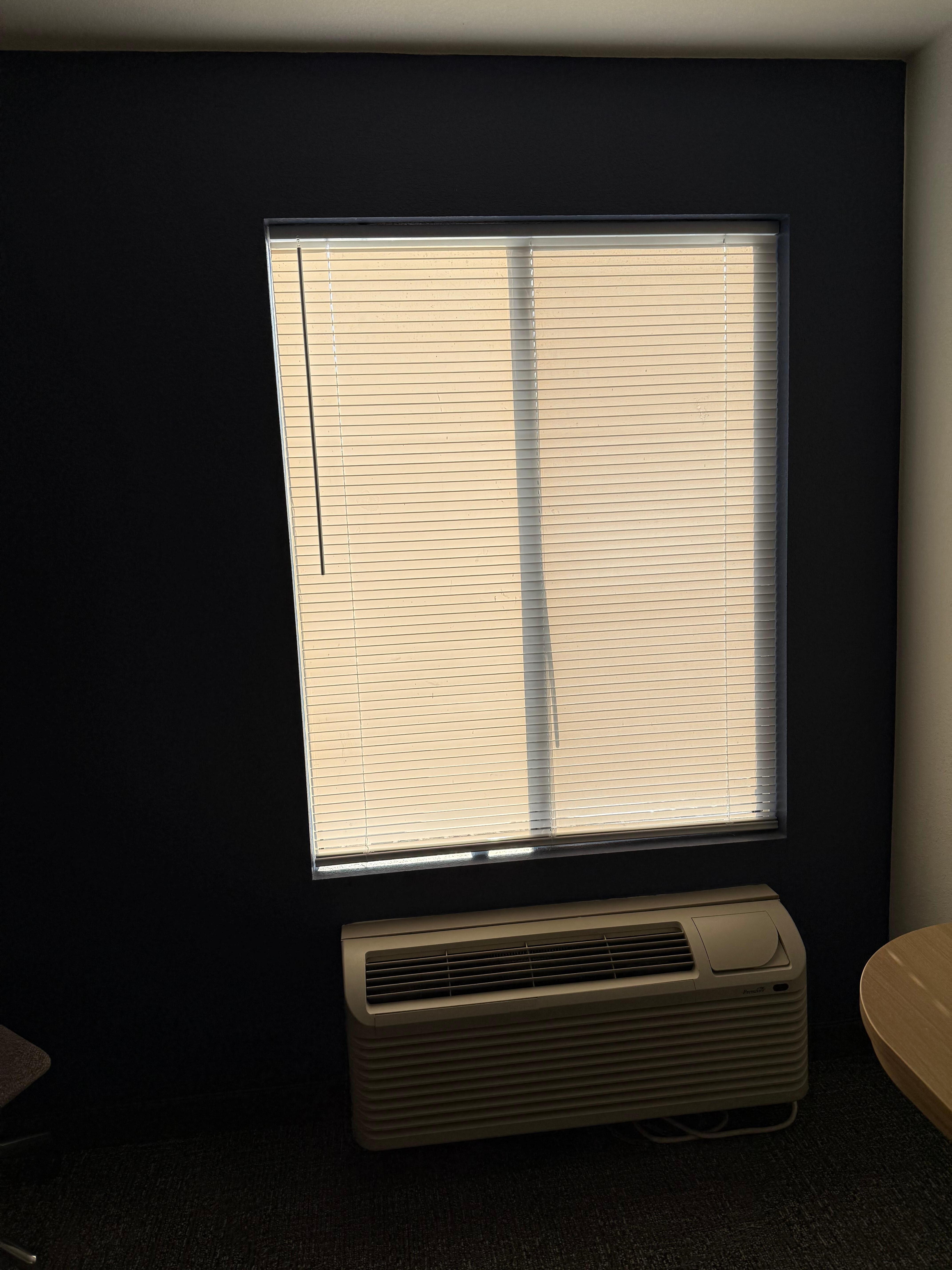 No curtains. Made it hard to sleep either bright lights outside of window. 