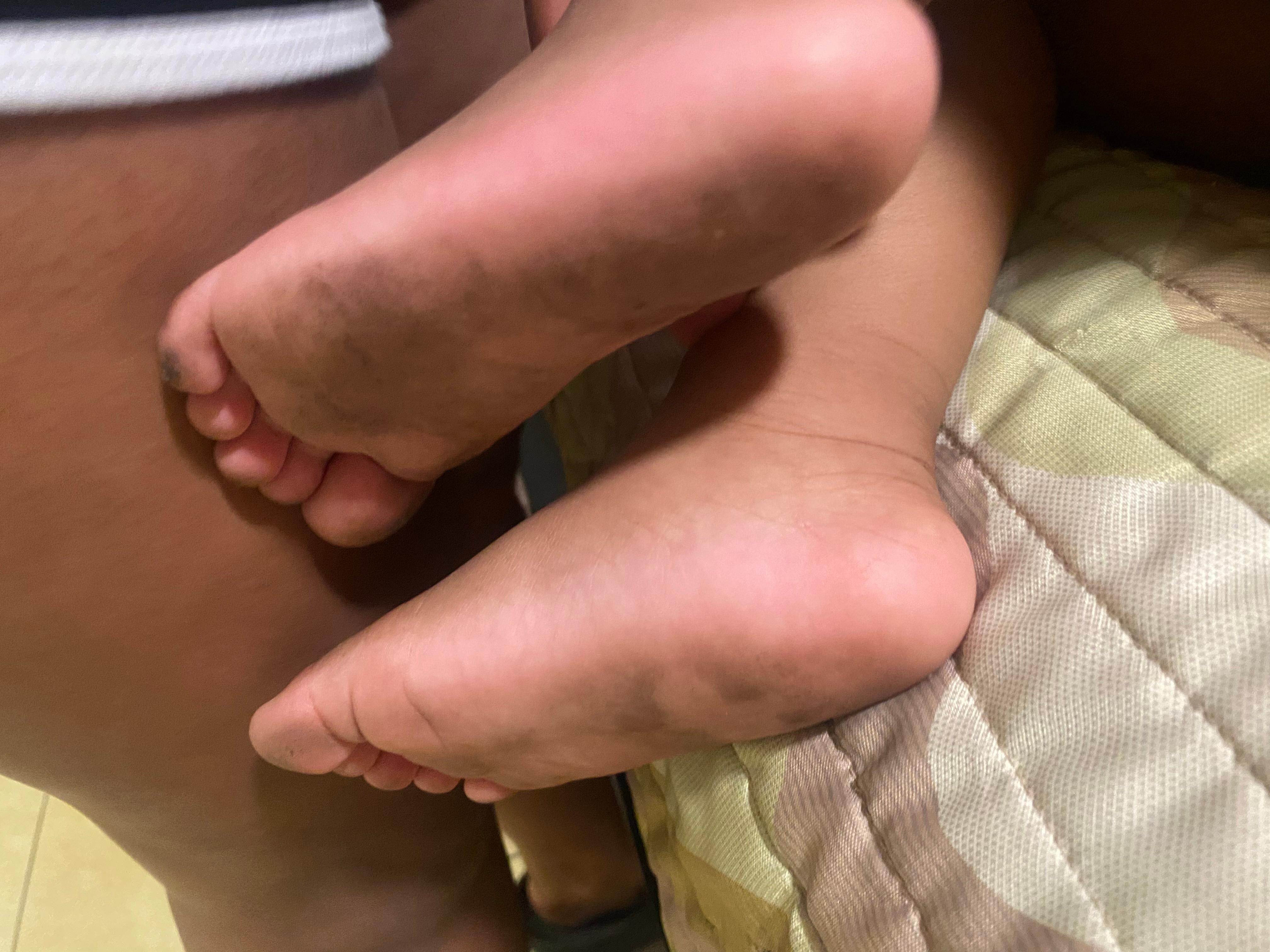 My baby feet from the floor