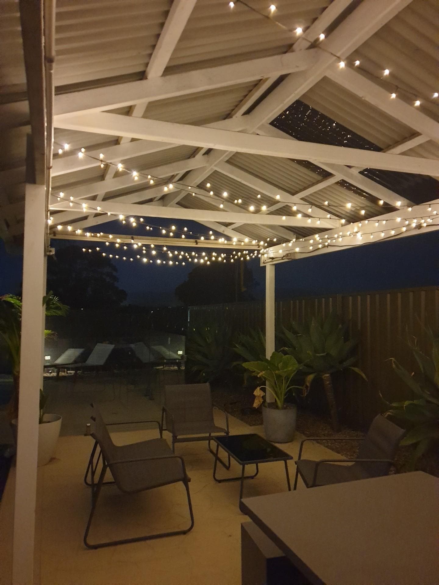 Outdoor area at night