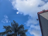 Watching the shuttle take off from the pool area