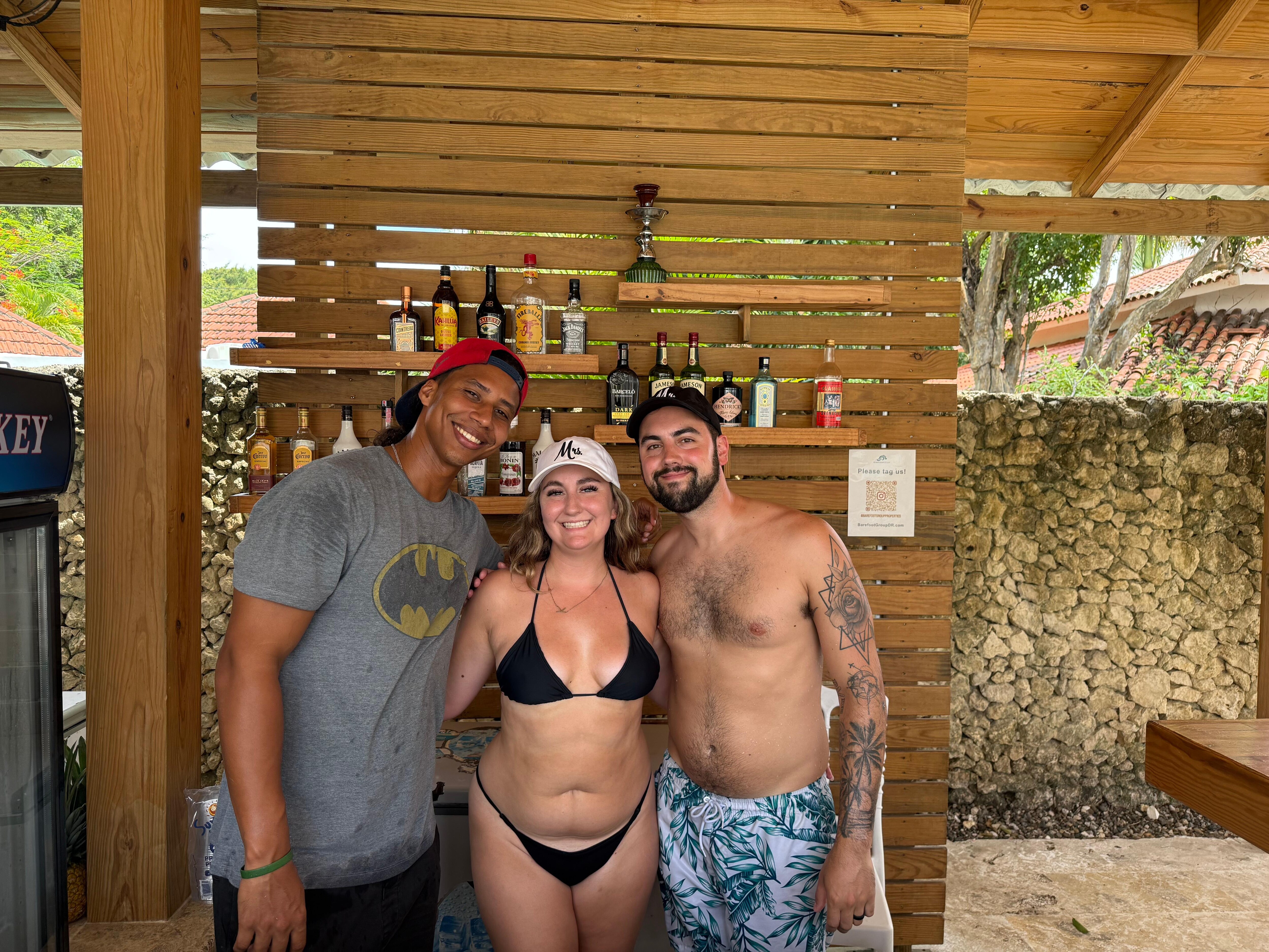 Us with Angel (one of the bartenders)