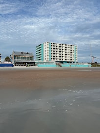 Hotel from the shore! We ate at the restaurant next door! Definitely recommend!