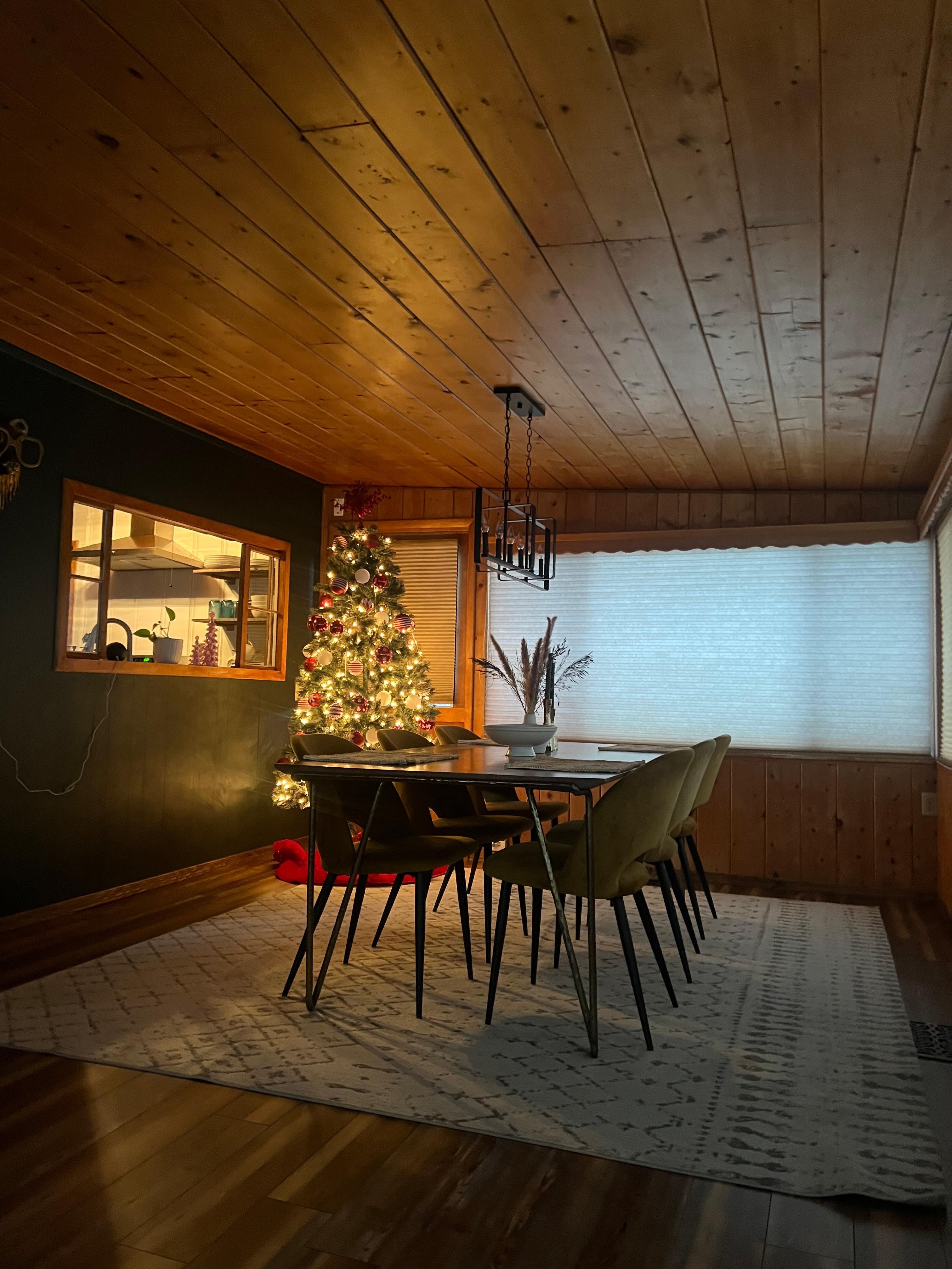 Beautiful space to dine and sitting room with wood burning stove.