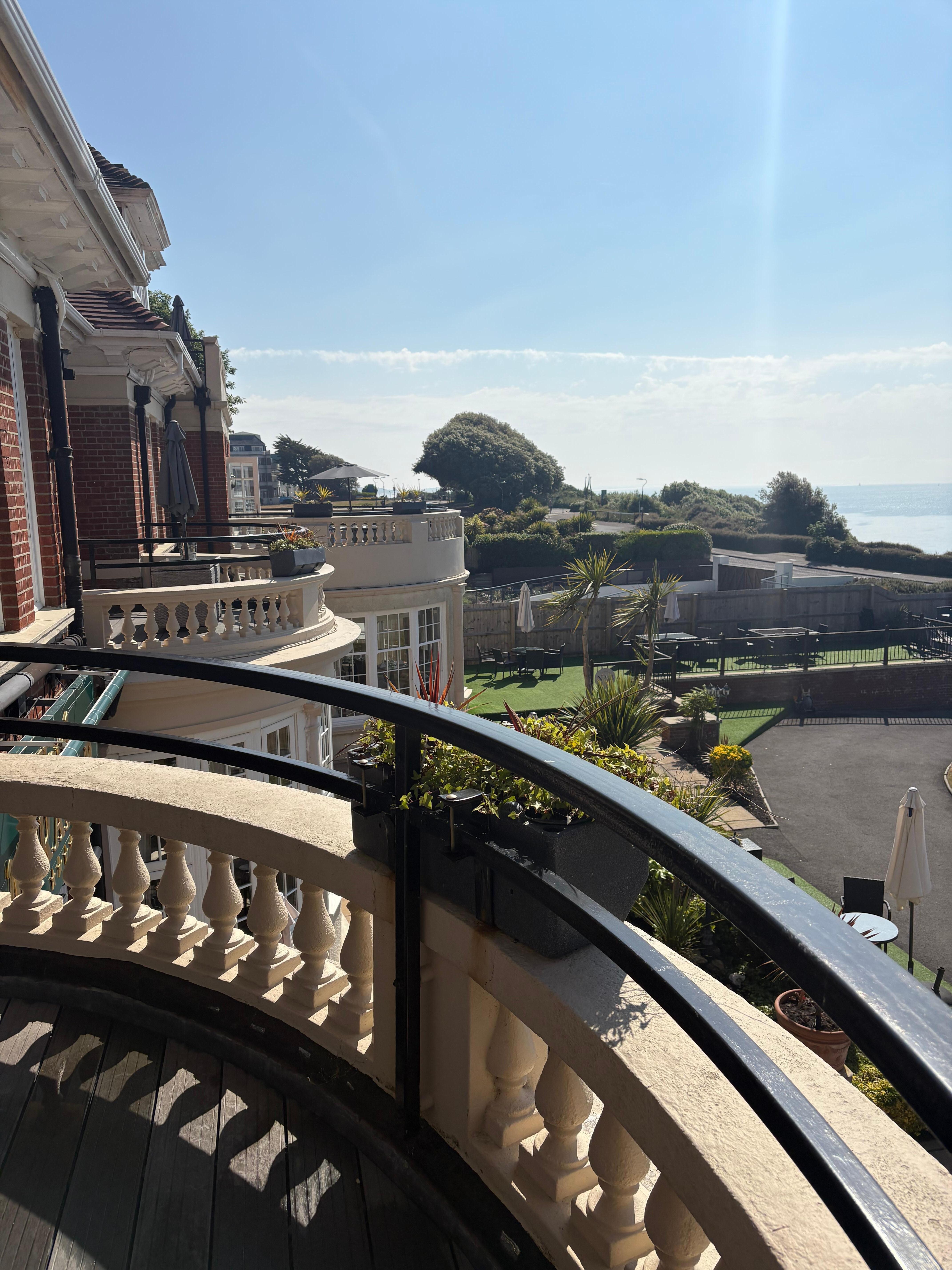 Balcony view overlooking the sea front 
