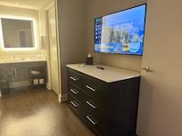 Another shot of bed and bath.