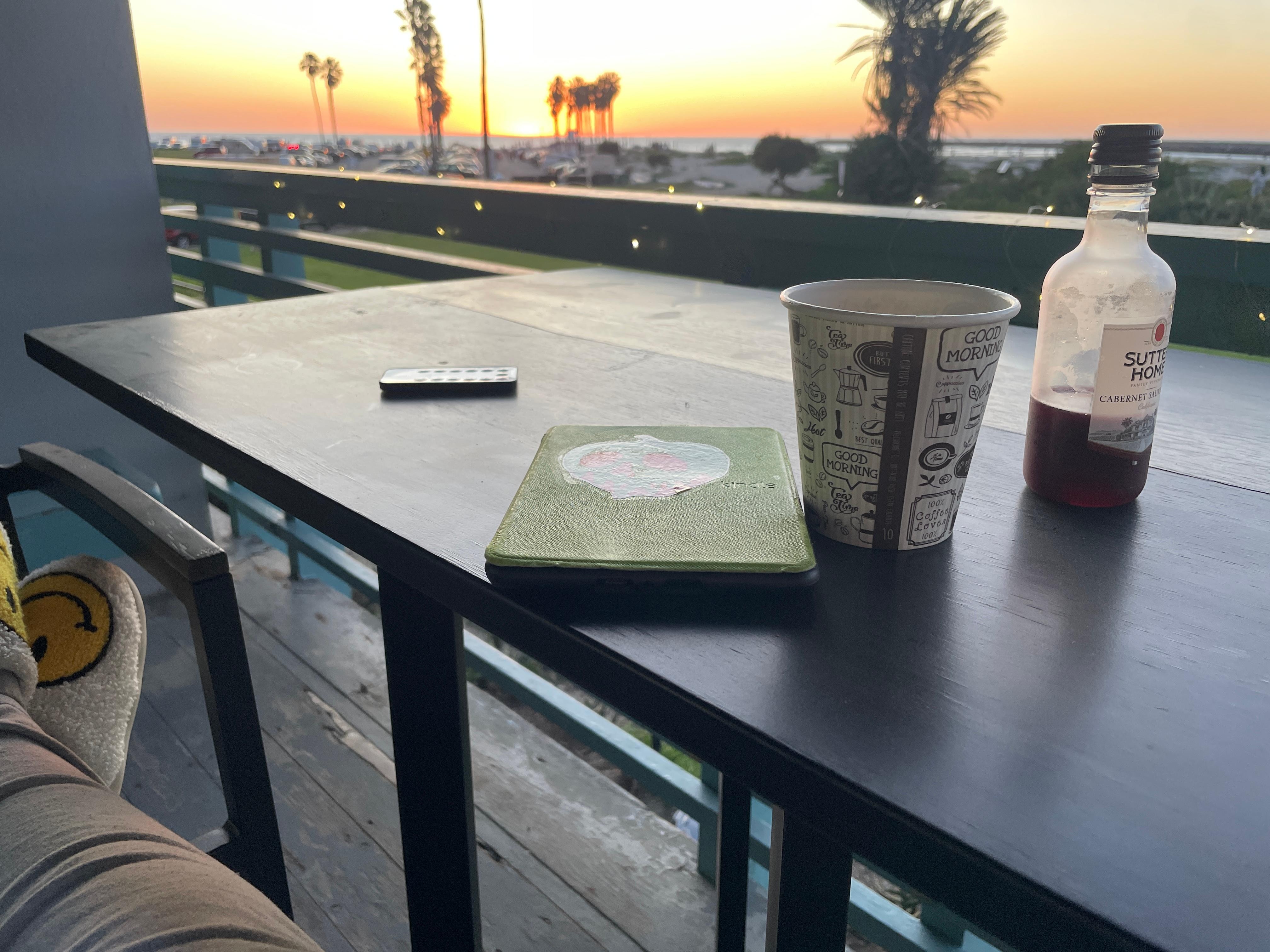 View from the balcony, I added fairy lights during my stay