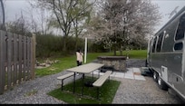 Cabin hot tub and fire pit