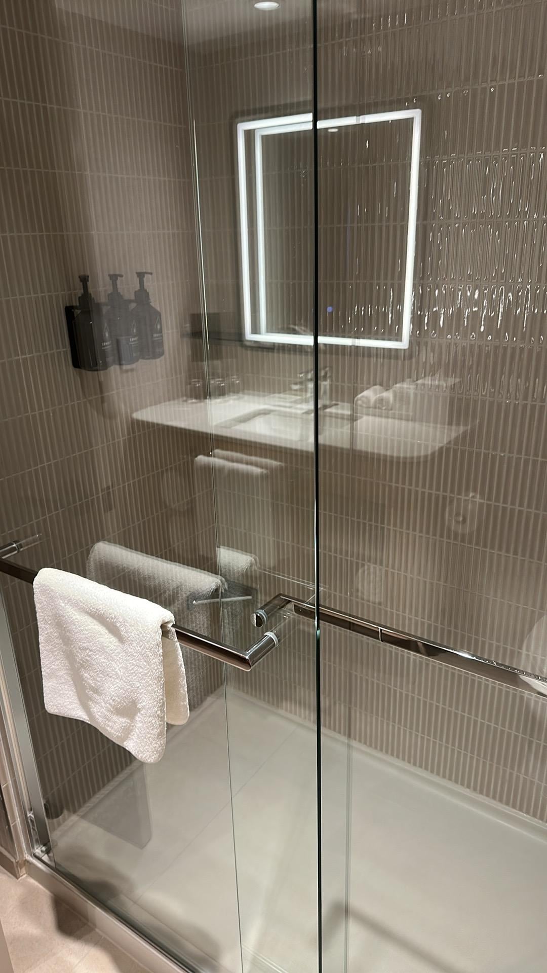 Walk in shower stall 