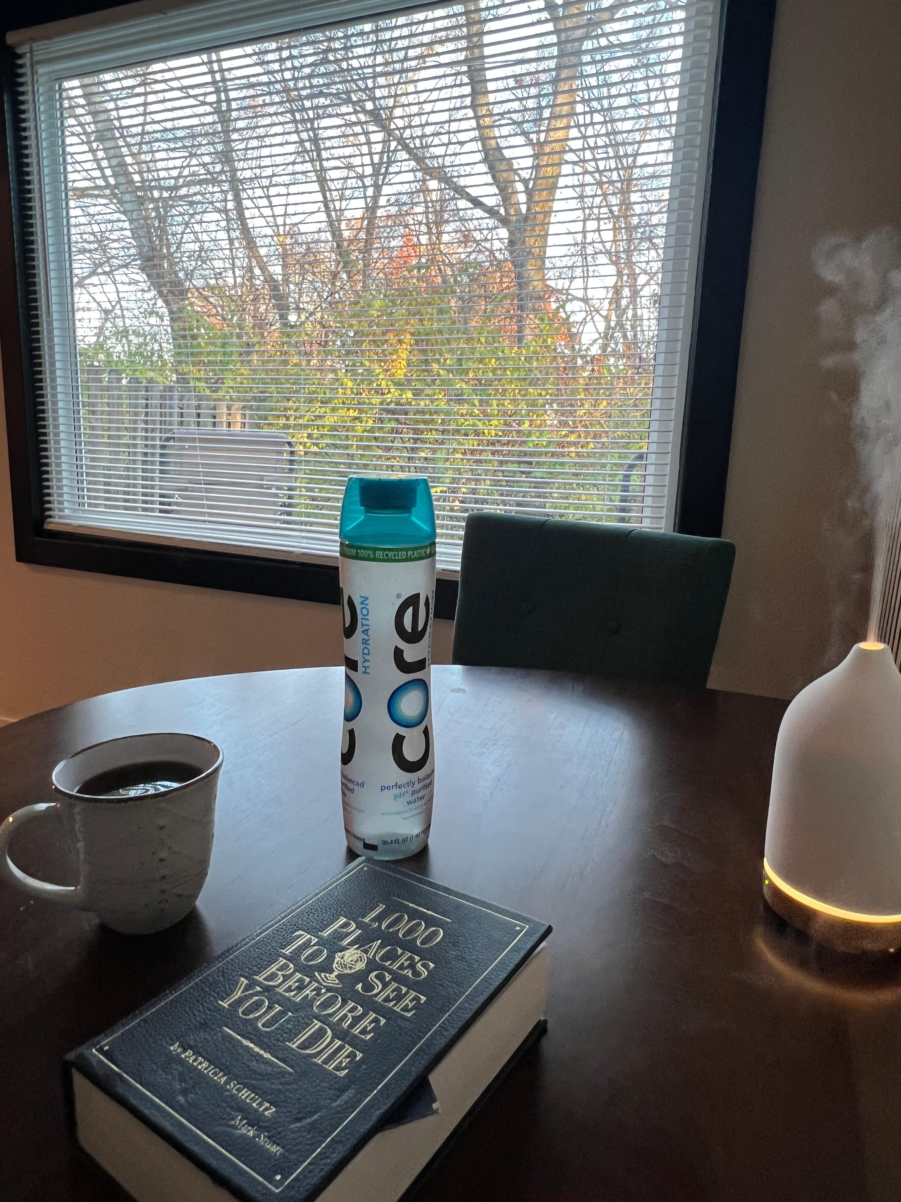 Cute book in kitchen and diffuser on table! 