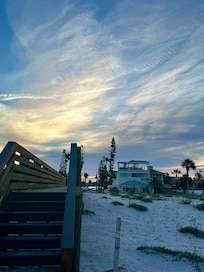 Standing on the beach, gulf behind me, that’s the property on the other side of the bridge over the dune. Zoom in to see Bay down the street.
