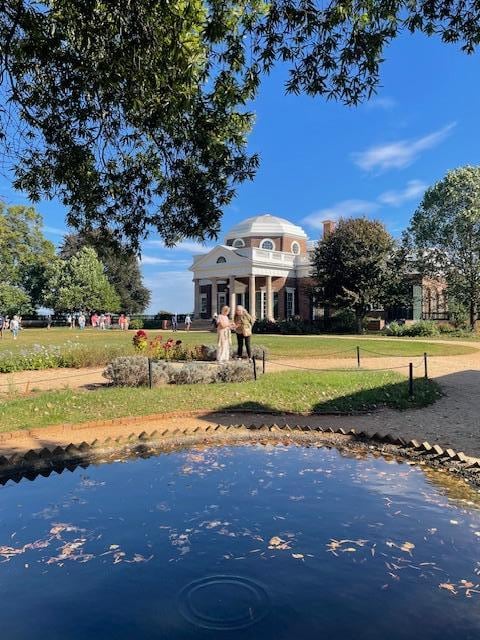 Monticello is 10 minutes away from the house