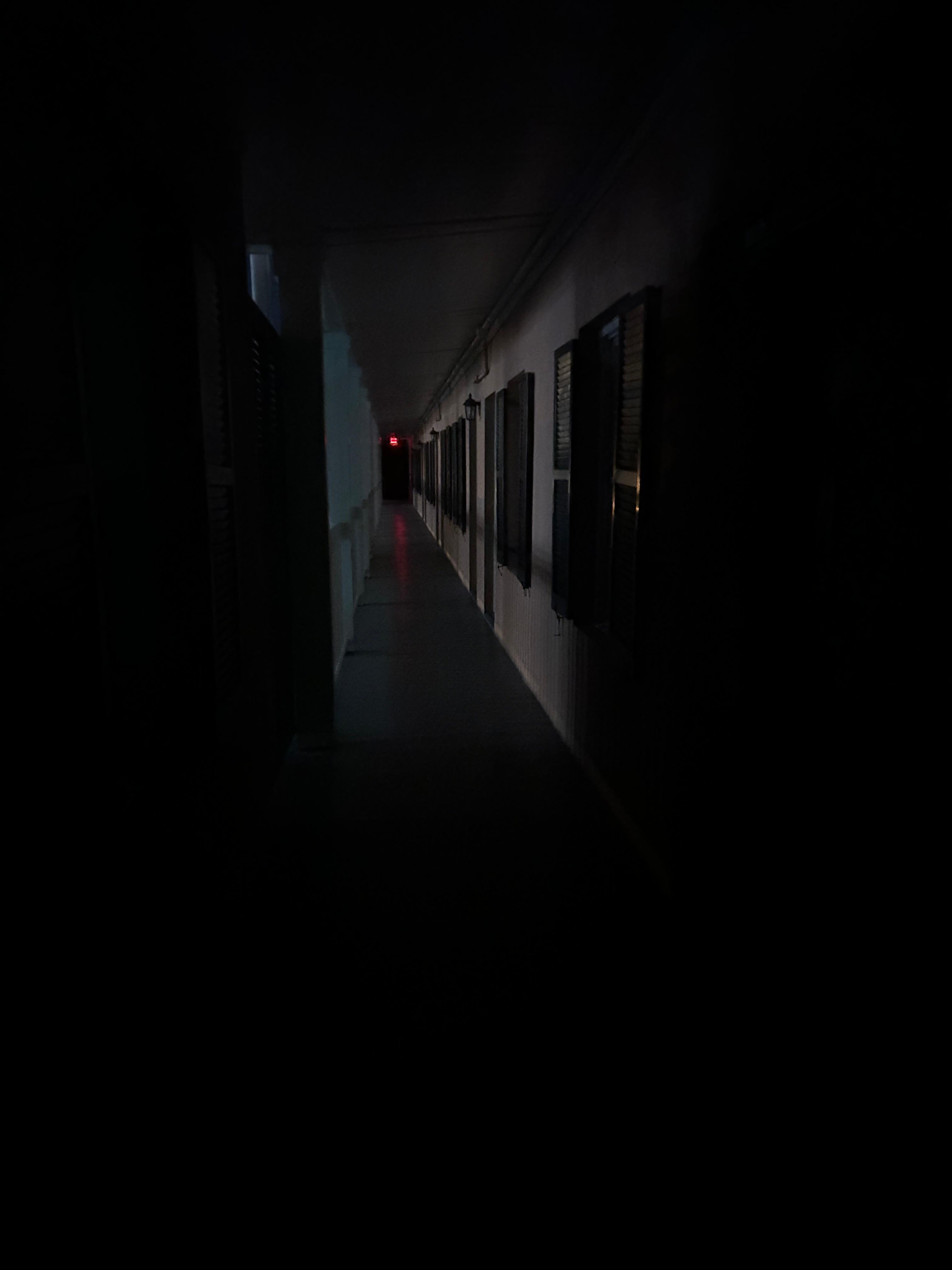 No lights in halls at night