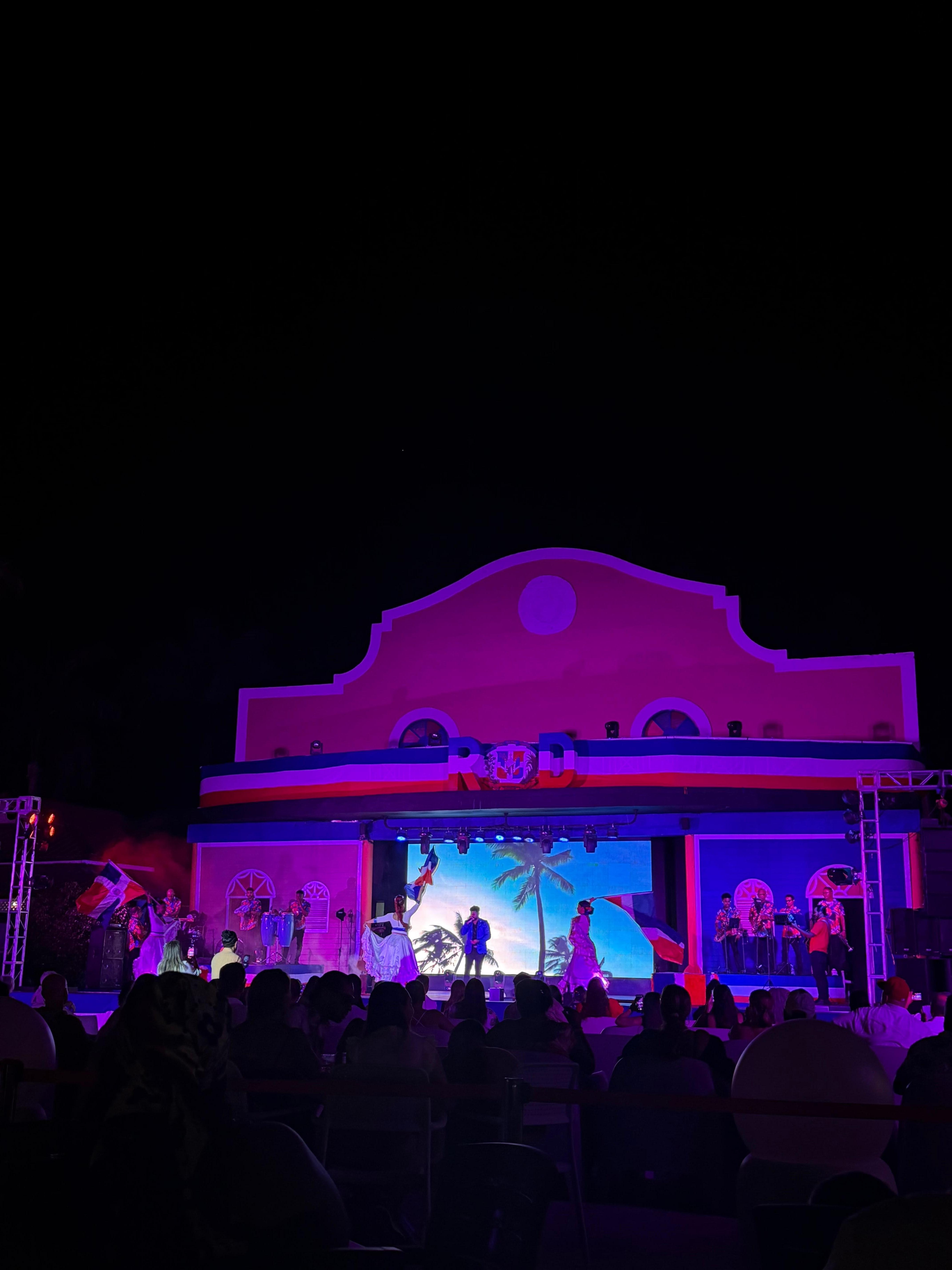 Performance at the village theatre in the Punta Cana hotel