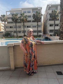 Terrace overlooking the pool on ground floor