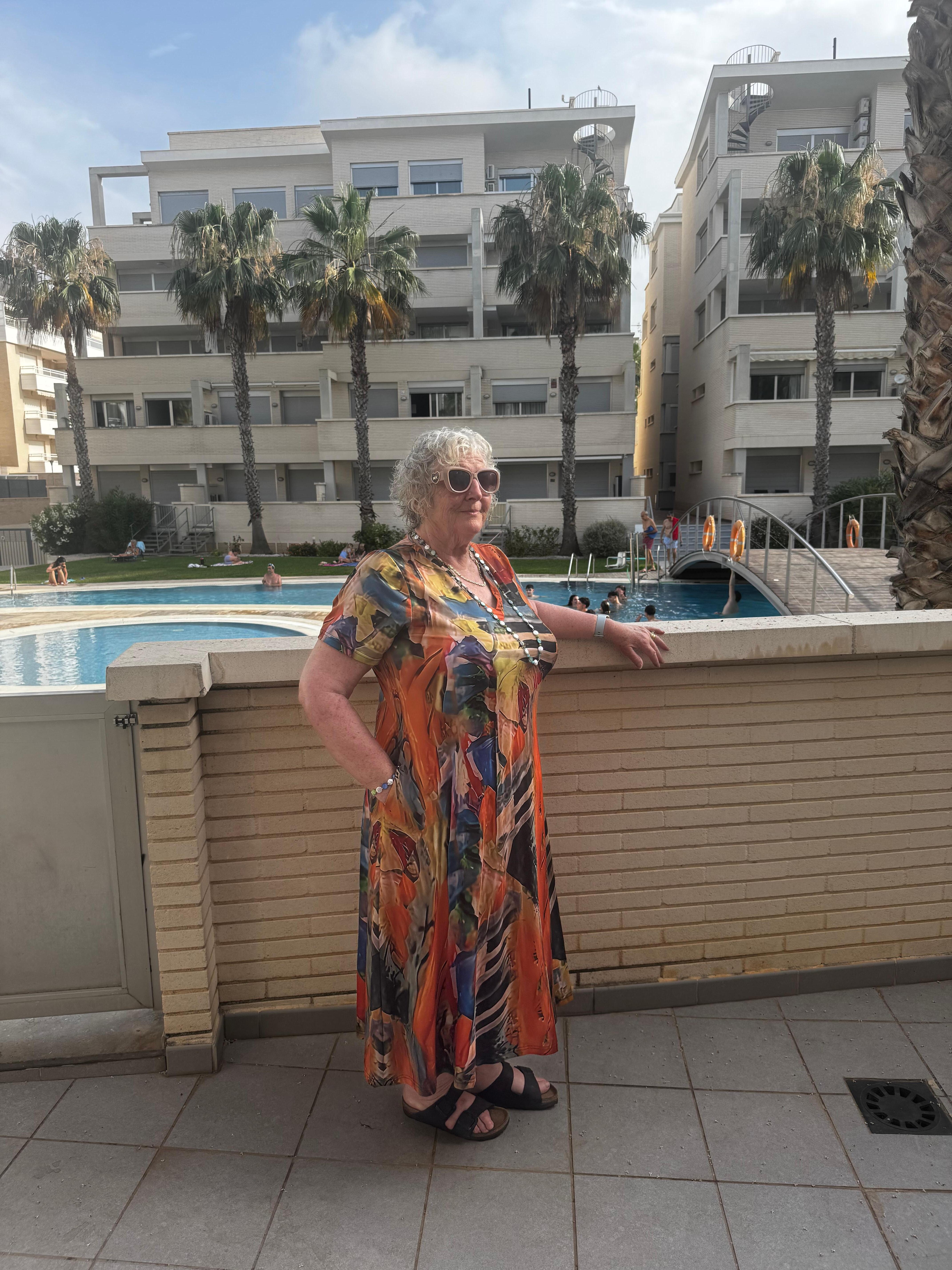 Terrace overlooking the pool on ground floor