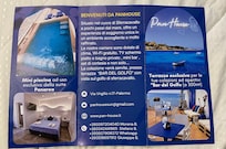 In room brochure. mini-pool is only for the penthouse. I never made use (or found) thedeck shown for the breakfast location.