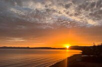 Soluppgång från bår balkong