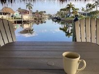 Morning coffee out on dock