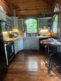 Kitchen is well stocked and love the decor here.