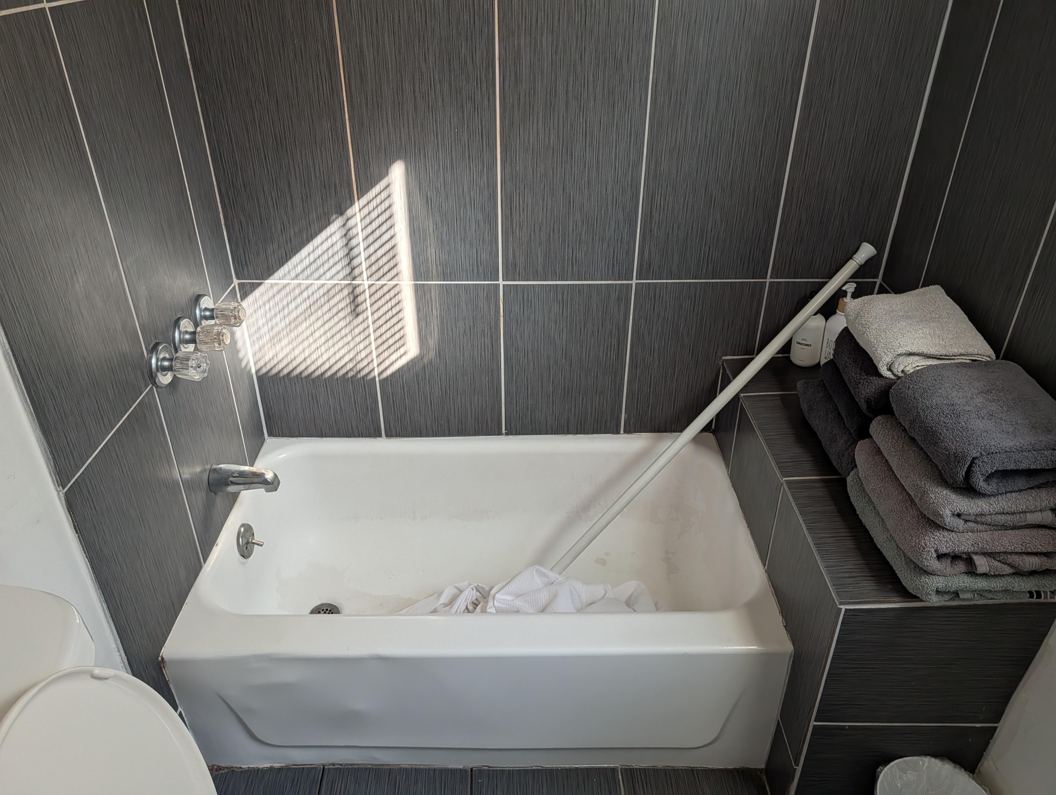 Shower curtain fallen down