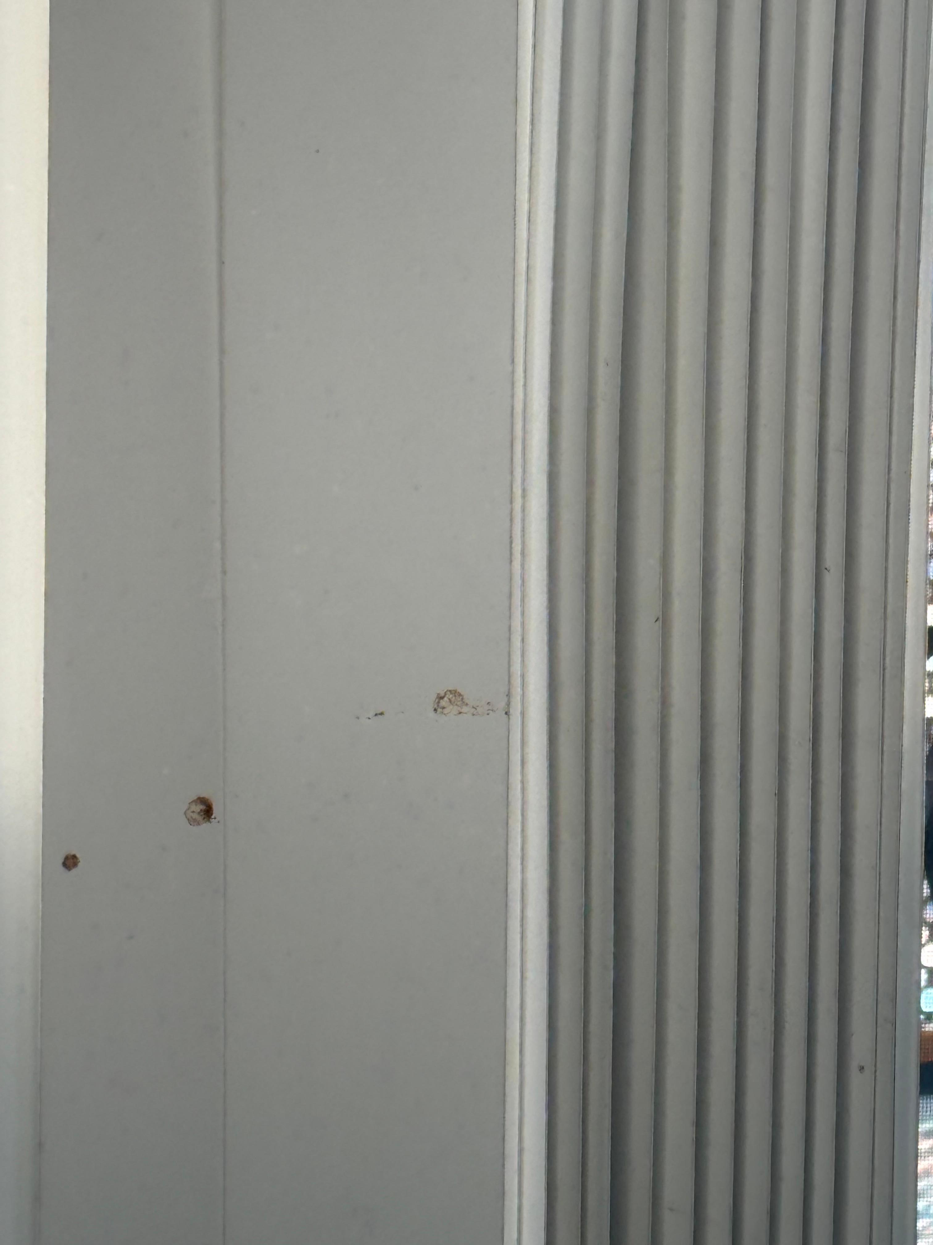 Stains on wall/blinds