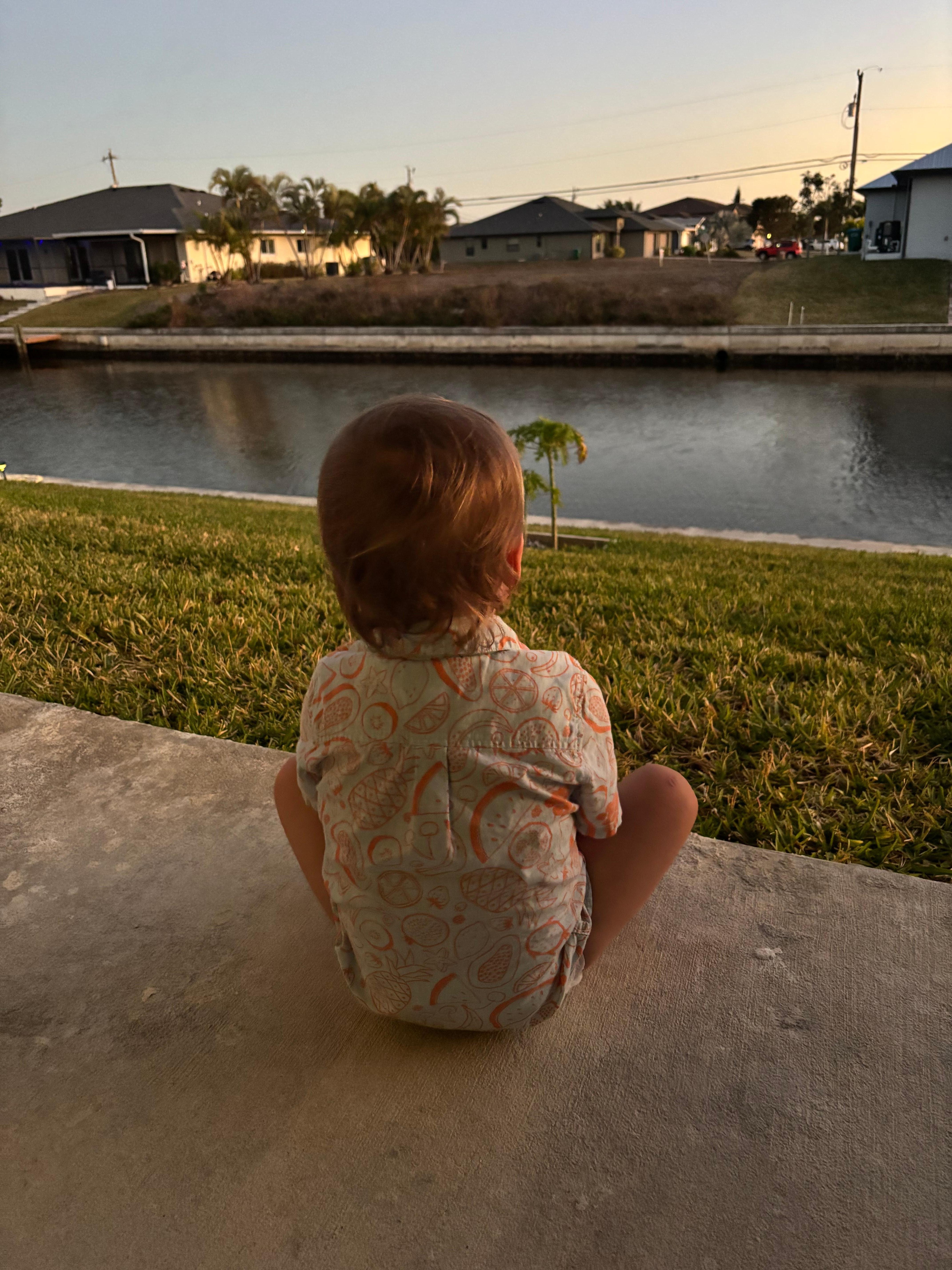 Our view from the back porch at sunset