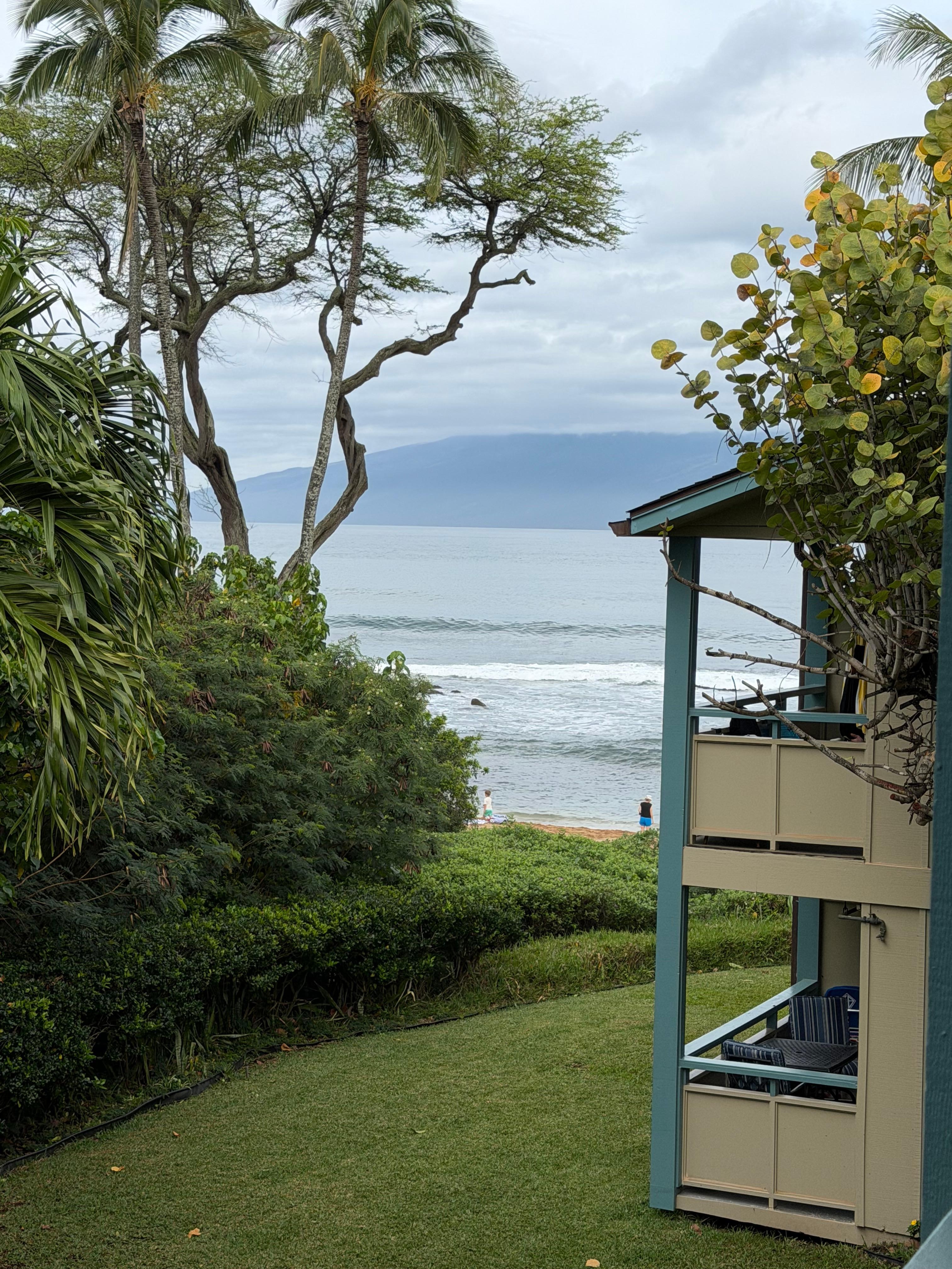View of beach and Molokai Island from the back of the unit 