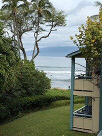 View of beach and Molokai Island from the back of the unit
