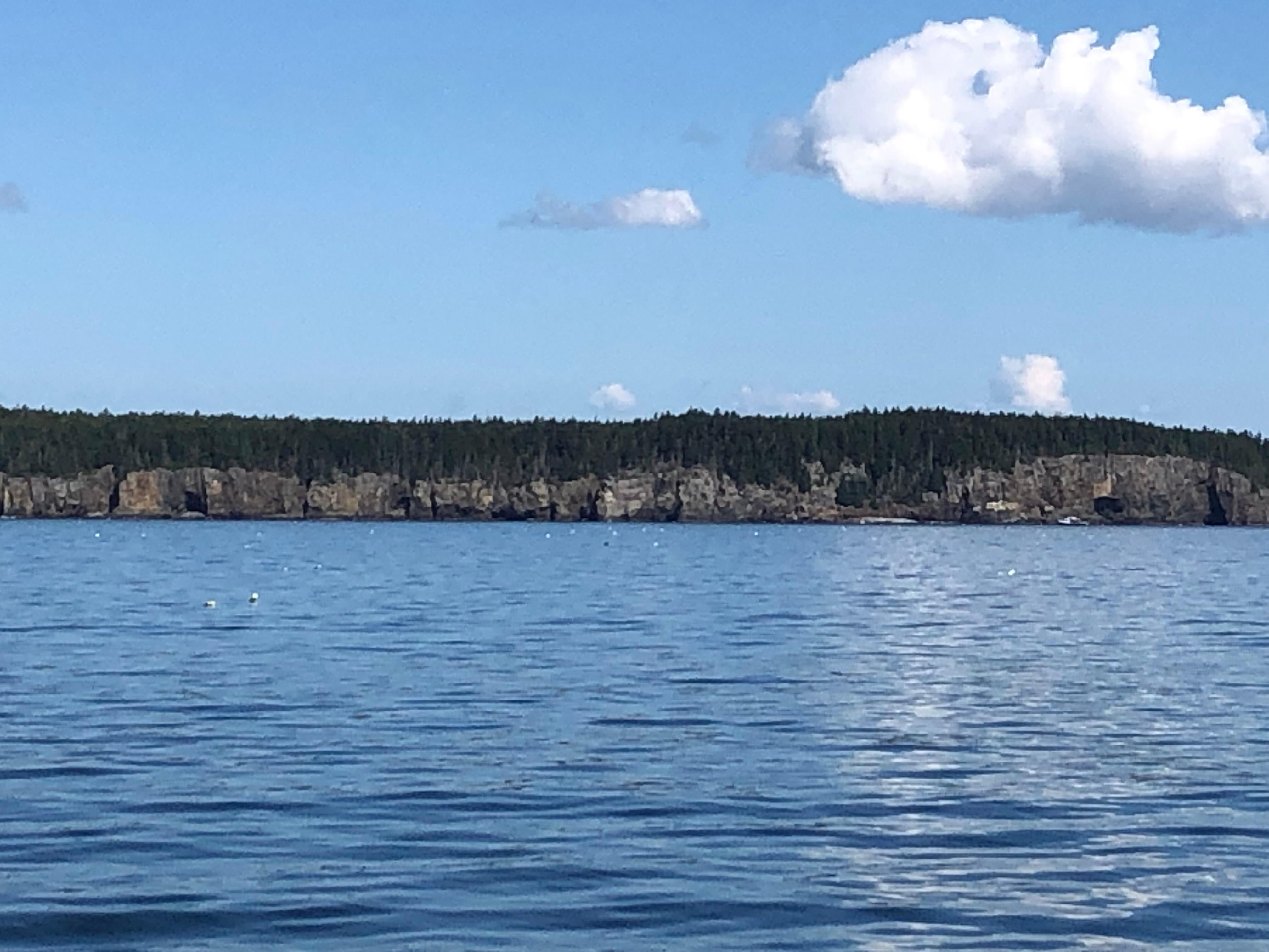 A view from the Winter Harbor to Bar Harbor ferry.