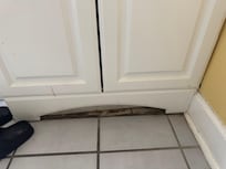 Mold and dirt on floor in bathroom