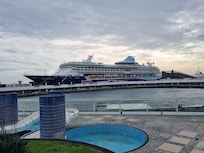 Balcony view of Ponta Delgada's port