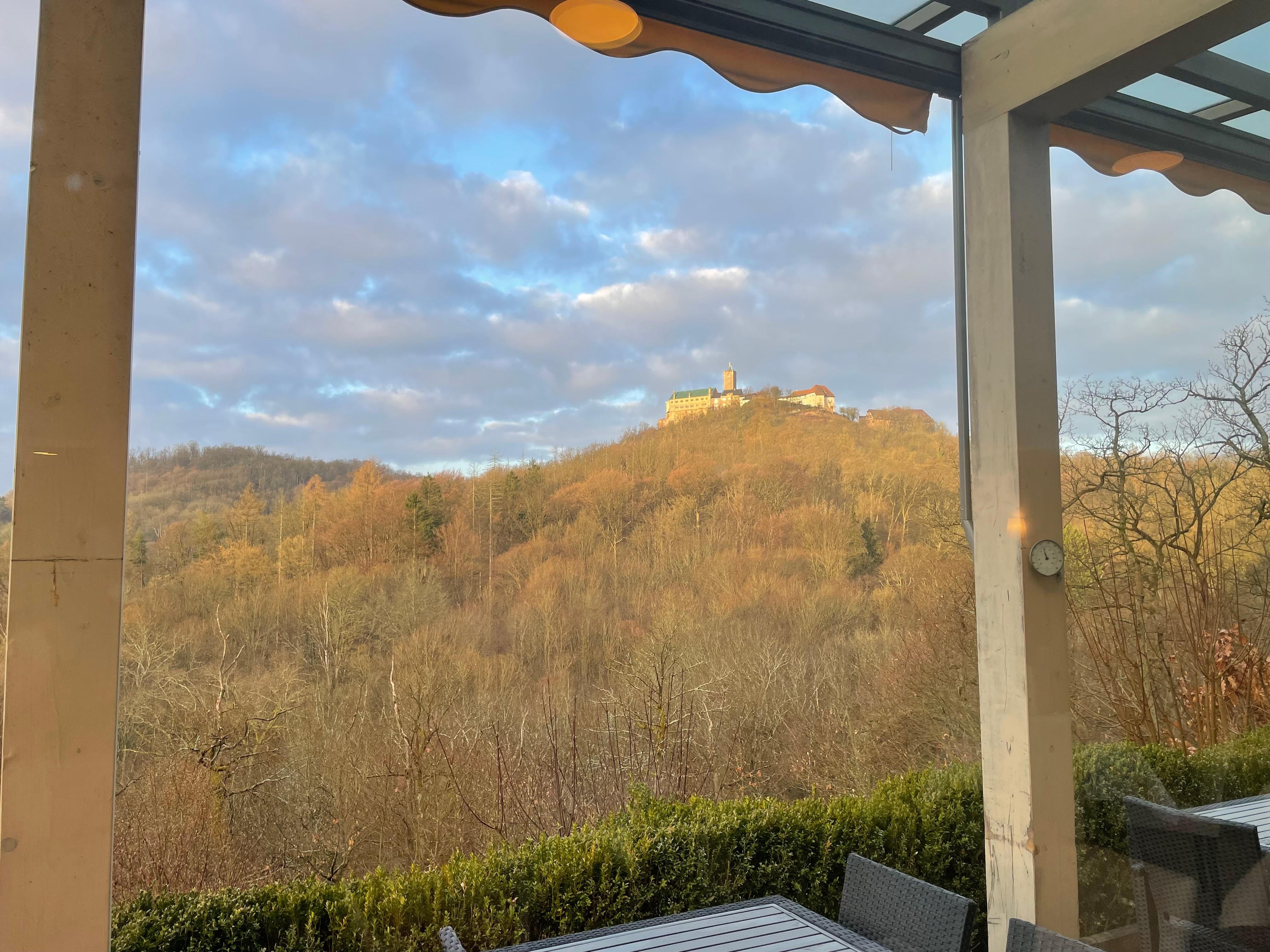 Blick aus dem Frühstücksraum