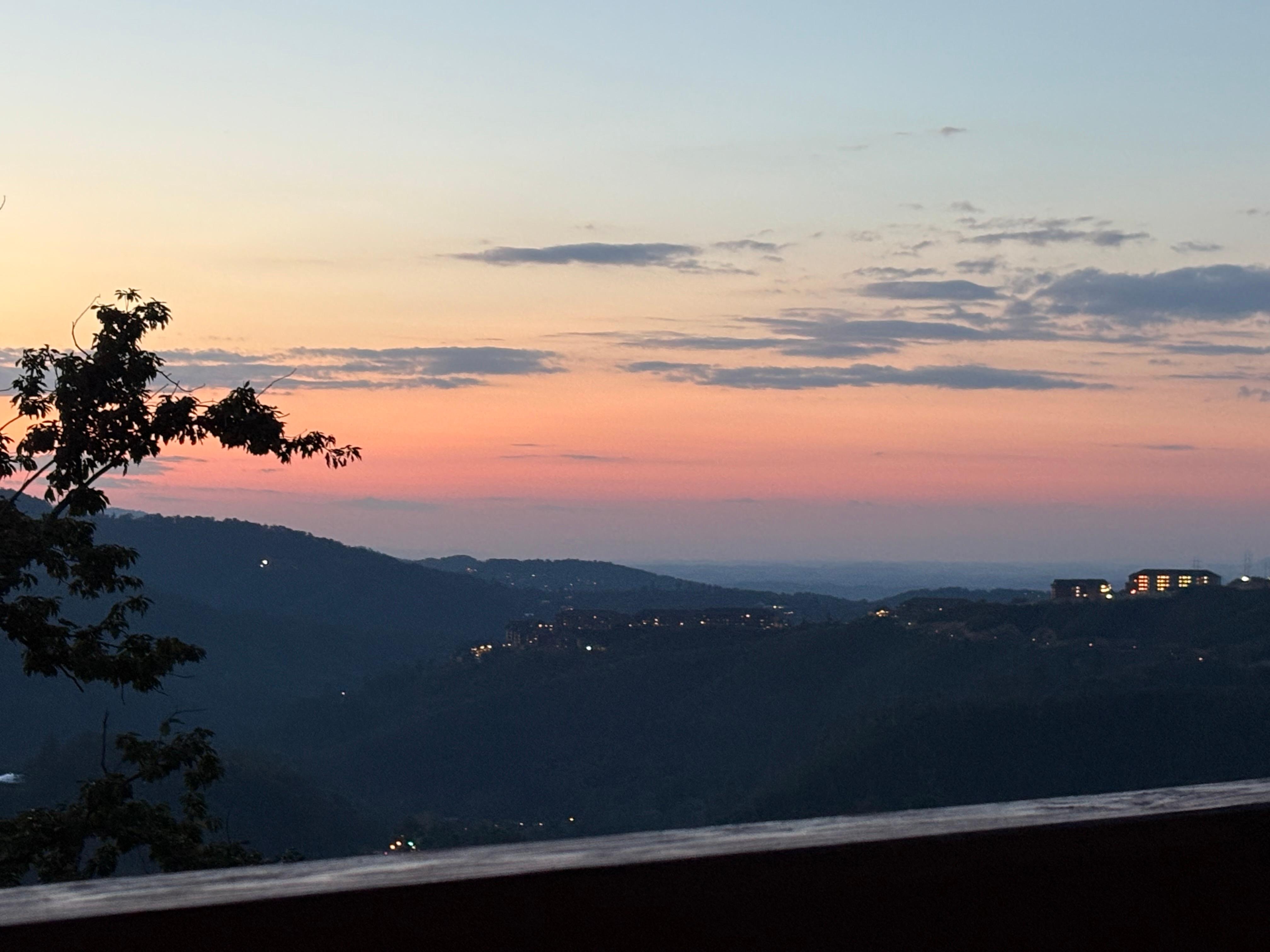 Sunset view of the mountains 