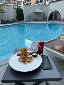 God lunsj/middag på hotellets restaurant