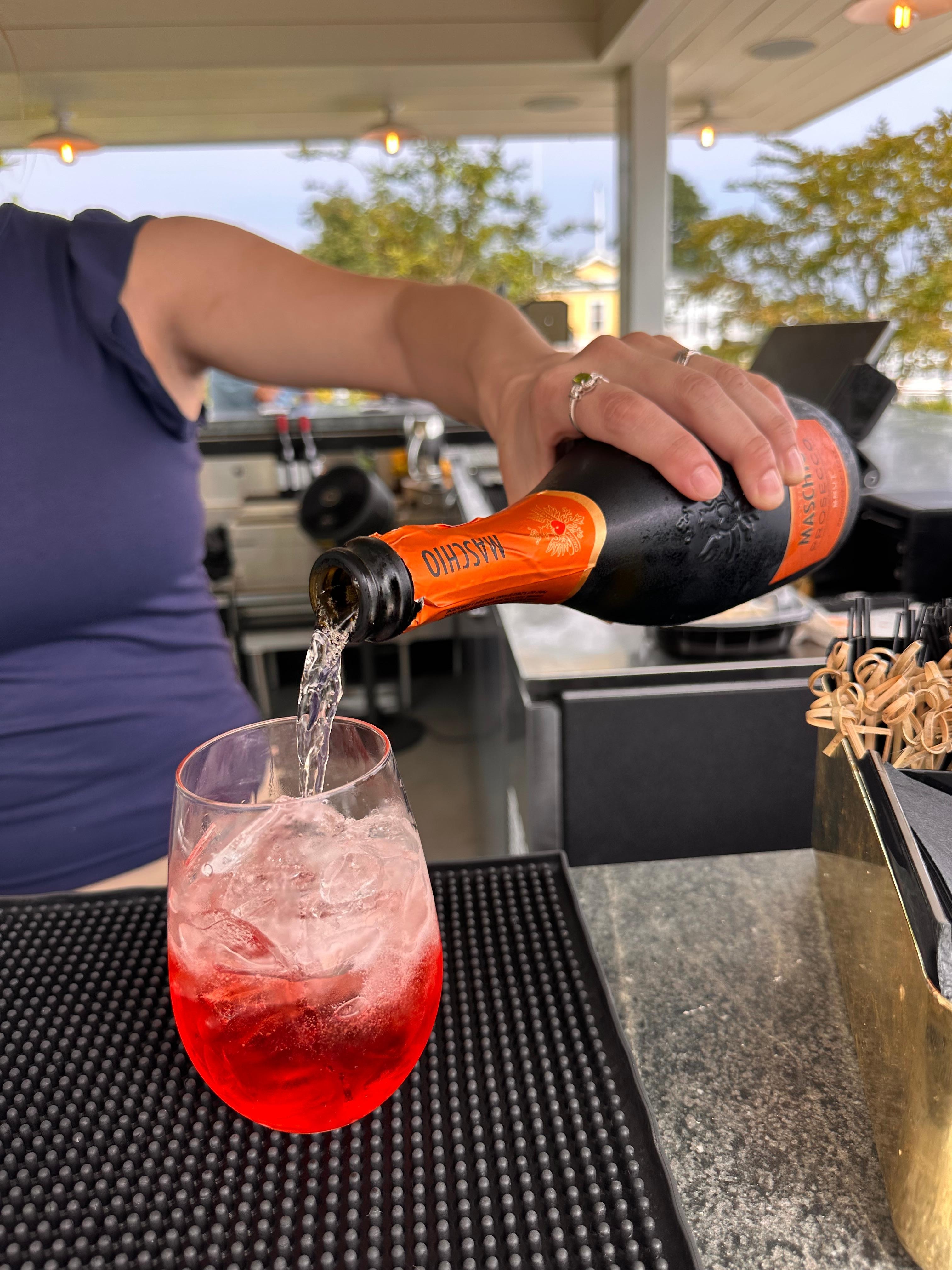 Campari spritz with maschio prosecco