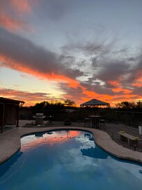 Sunset pool side