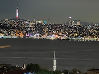 Night time view of the bosphorus